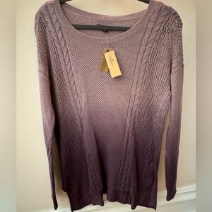 American Eagle Outfitters Purple Crew Neck Sweater with Cable Knit